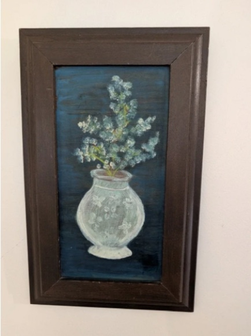 10x16 Inch Floral Painting On Framed Wood Panel Wall Art Cottagecore